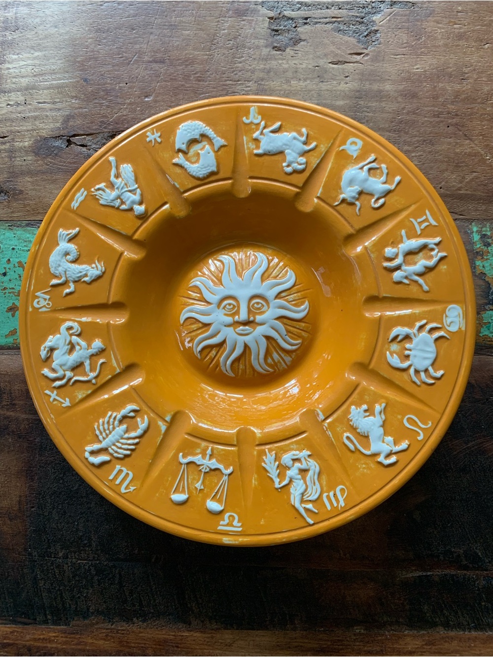 Cool vintage ceramic horoscope ash tray or catch all